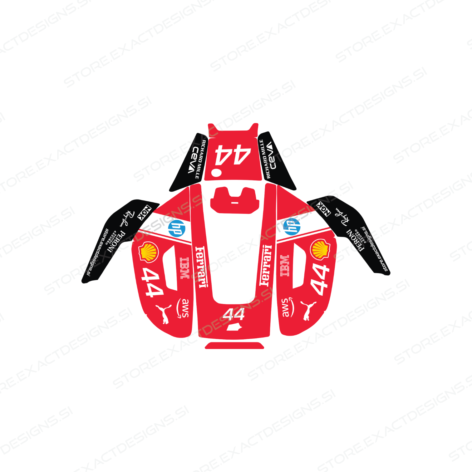 F1 Ferrari – Aufkleber für Mammotion Mähroboter Exact Designs