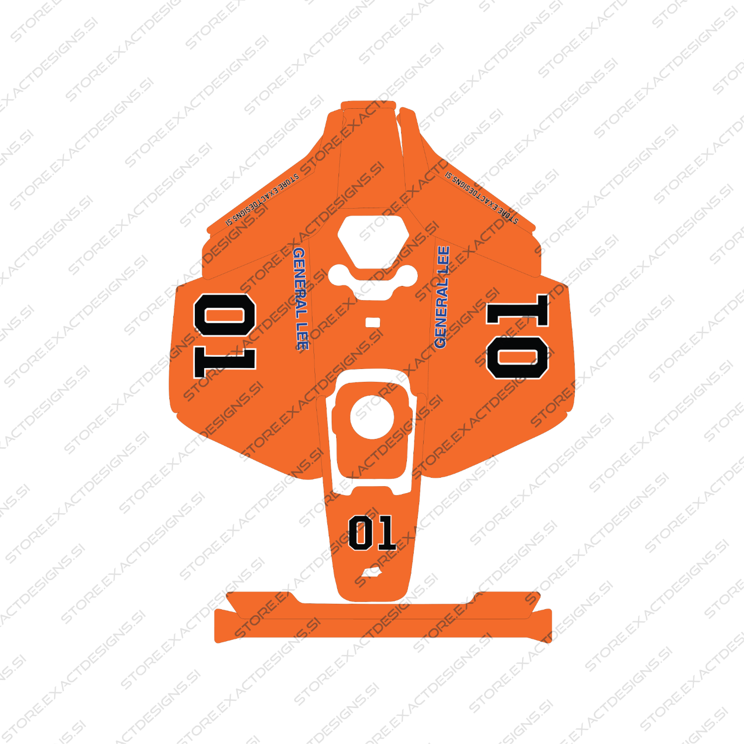 General Lee – Sticker for Mammotion Robotic Lawn Mowers Exact Designs
