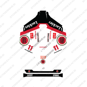 F1 Lucky Strike Honda – Aufkleber für Mammotion Mähroboter Exact Designs